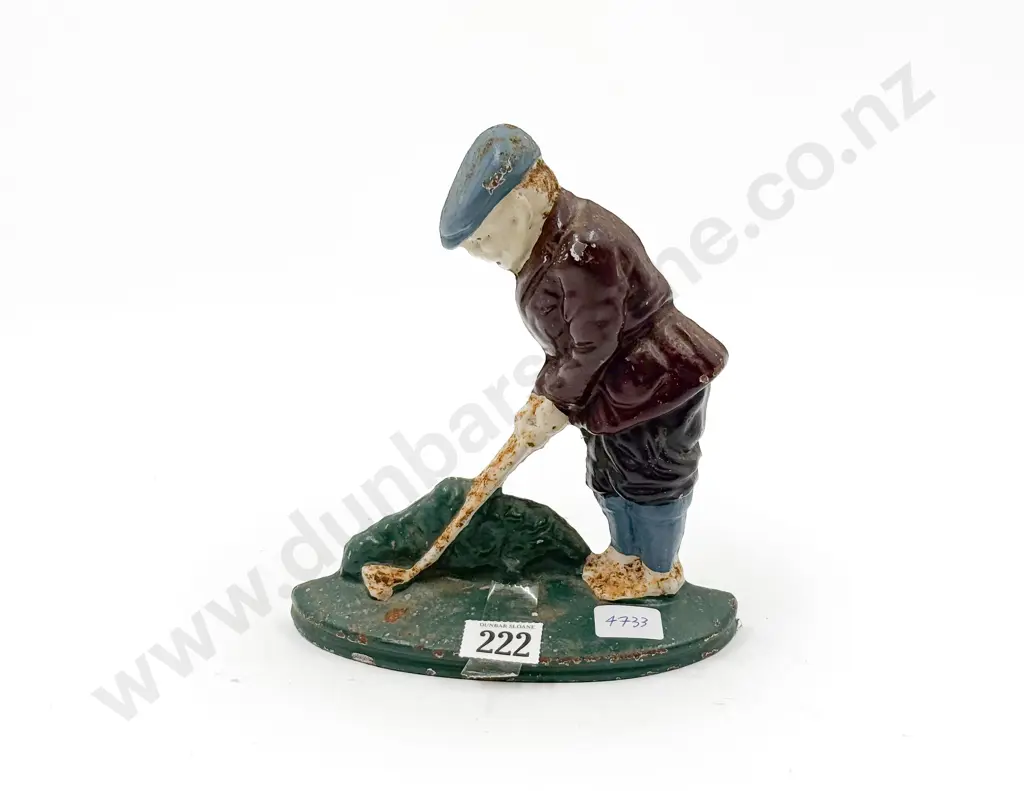 Vintage Wrought Metal Figural Door Stop Image 1++