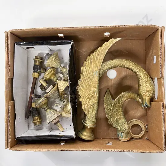Vintage Brass Swan Taps & Associated Parts