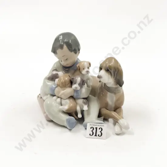 Lladro Group Figure "New Playmates" with Original Box