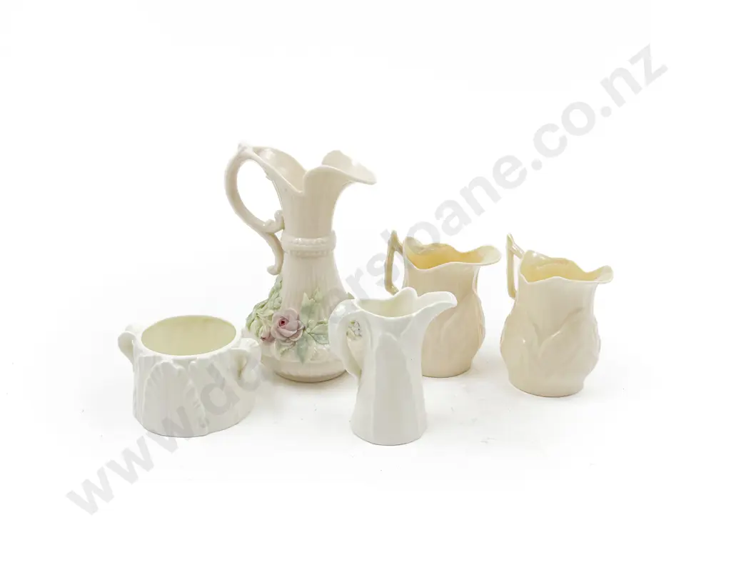 Royal Worcester Sugar & Cream together with Three Pieces of Belleek Image 1++