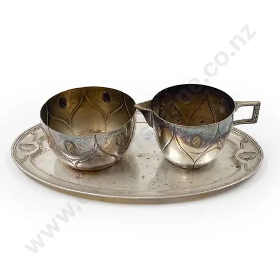 WMF Sugar & Cream Set on Matching Oval Tray