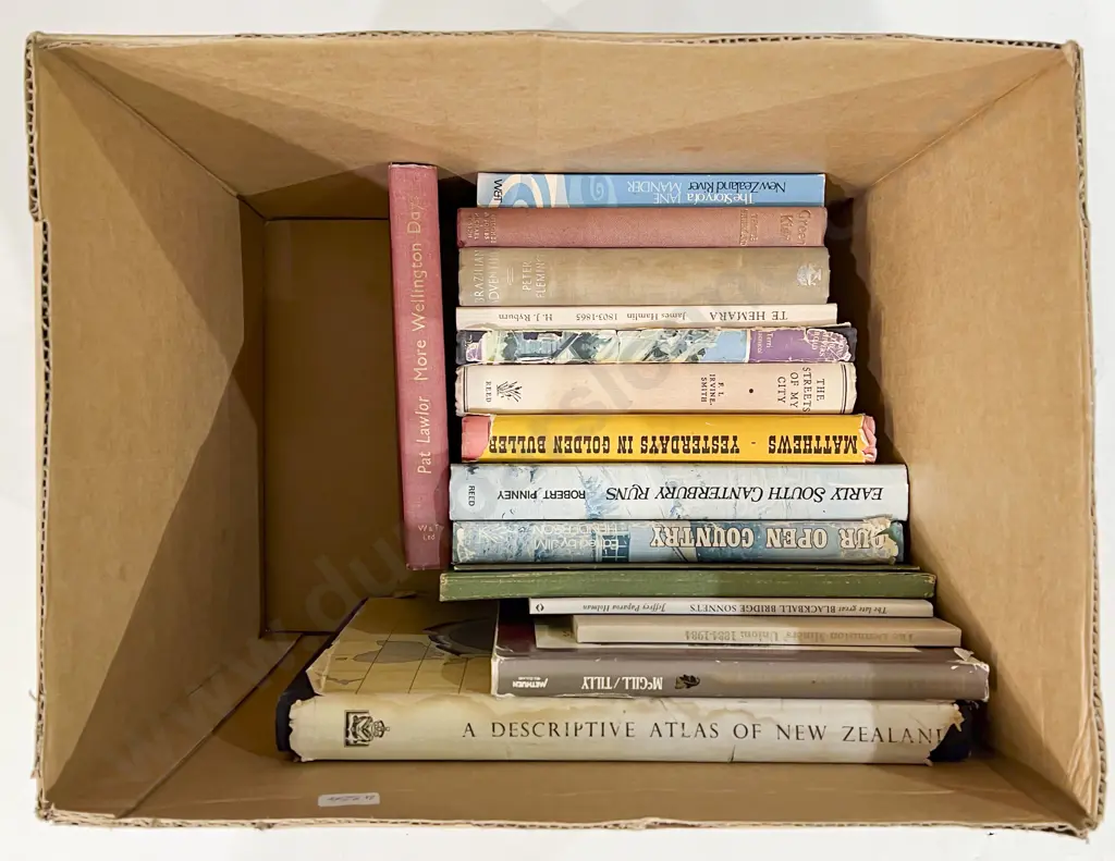 Boxed of Assorted Books Incl NZ Reference Image 1++