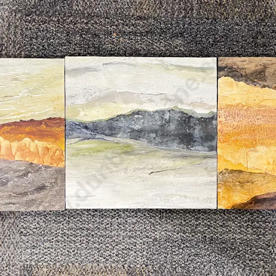 Doreen McNeil - Set of Three Mixed Media Abstract Landscapes