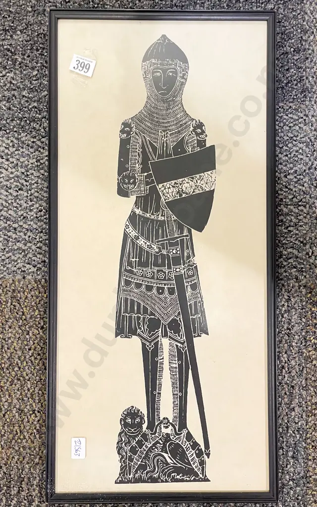 Framed Brass Rubbing "Sir John de Creke" Image 1++
