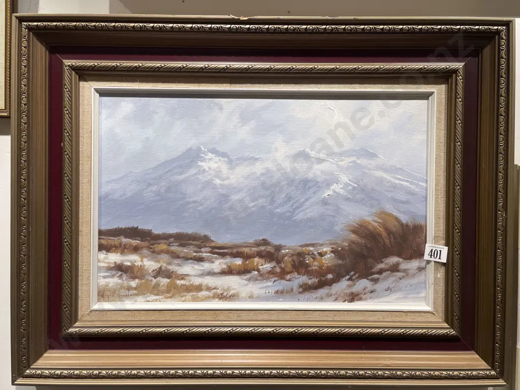 Wayne Sinclair - Mountainscape - Oil on Board Image 1++