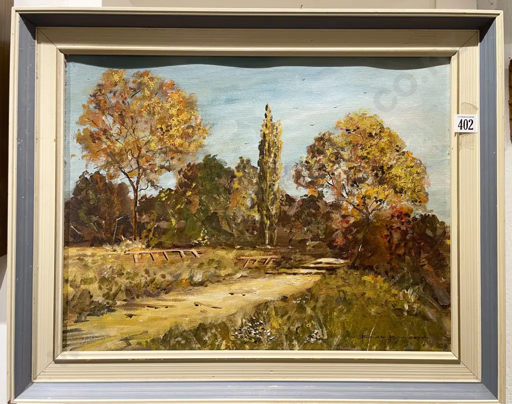 Brian Bouverie - Autumnal Path - Oil on Board Image 1++