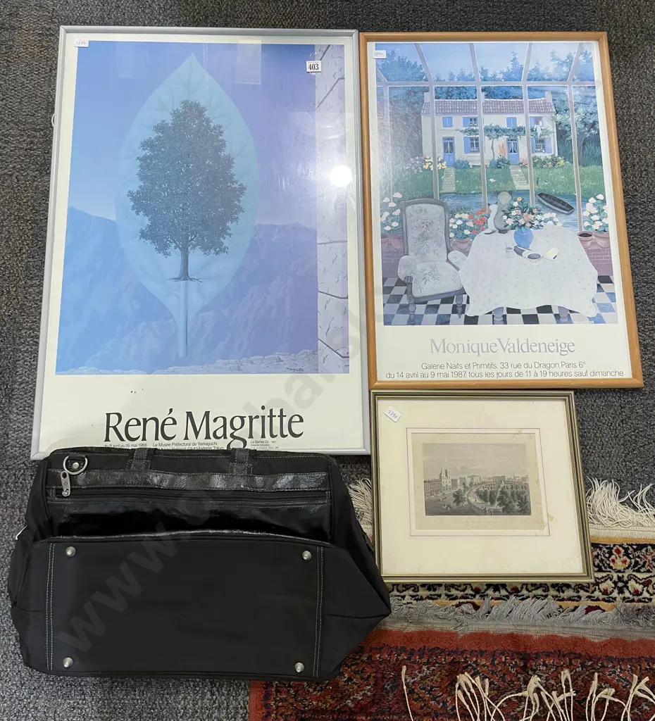 Three Assorted Prints together with Samsonite Bag Image 1++