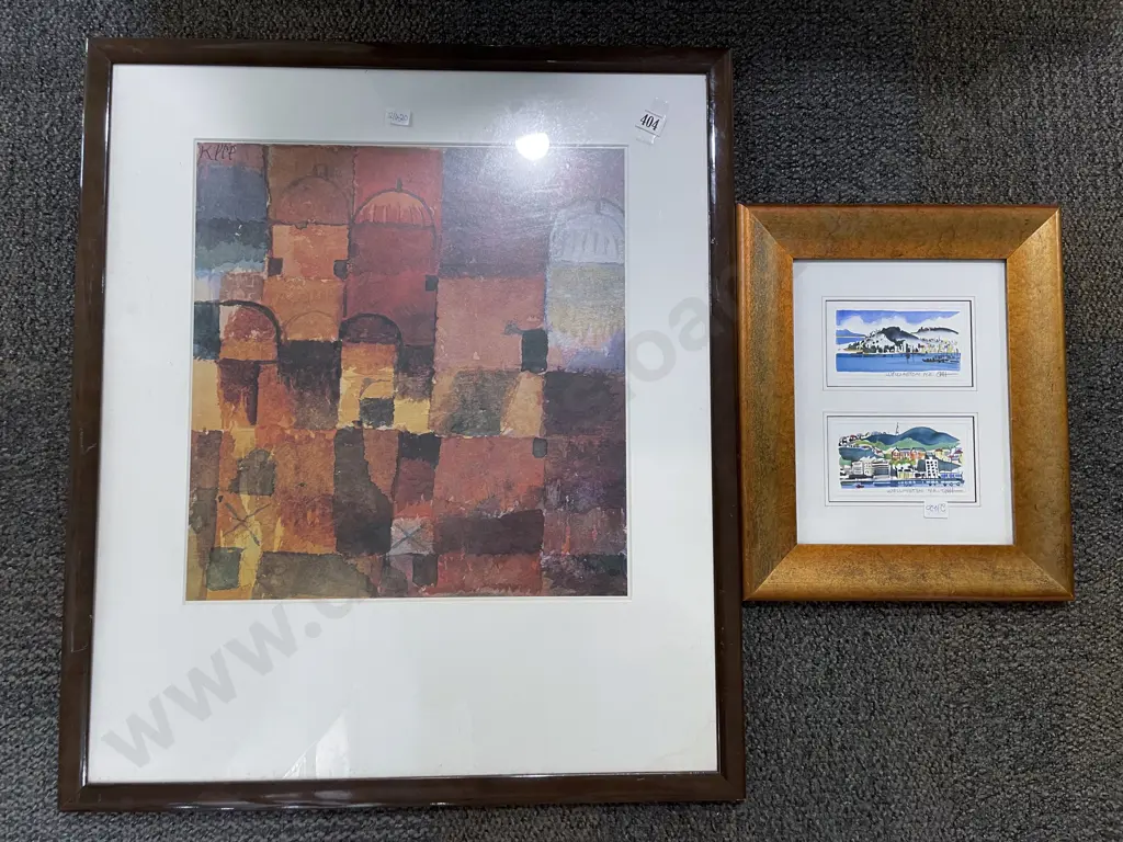 Framed Pair of Wellington Watercolours together with Print Image 1++