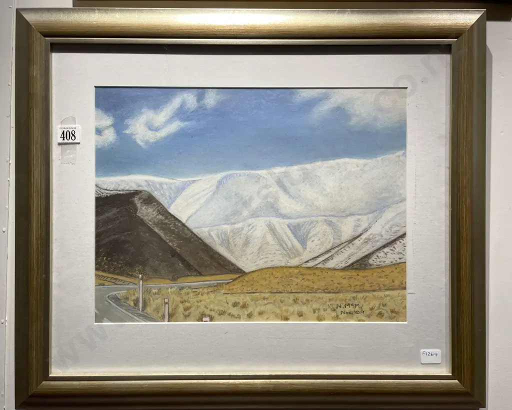 N.Mcm - Mountainscape - Mixed Media on Paper Image 1++