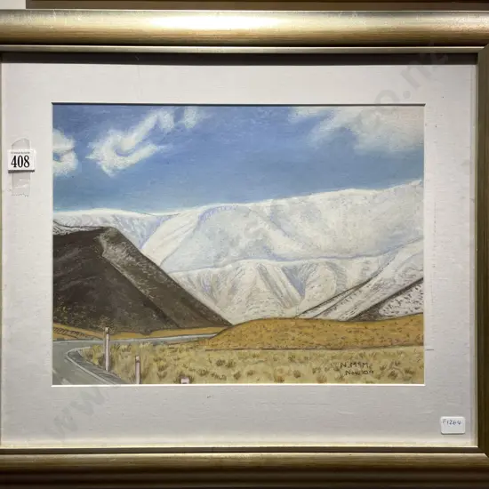 N.Mcm - Mountainscape - Mixed Media on Paper