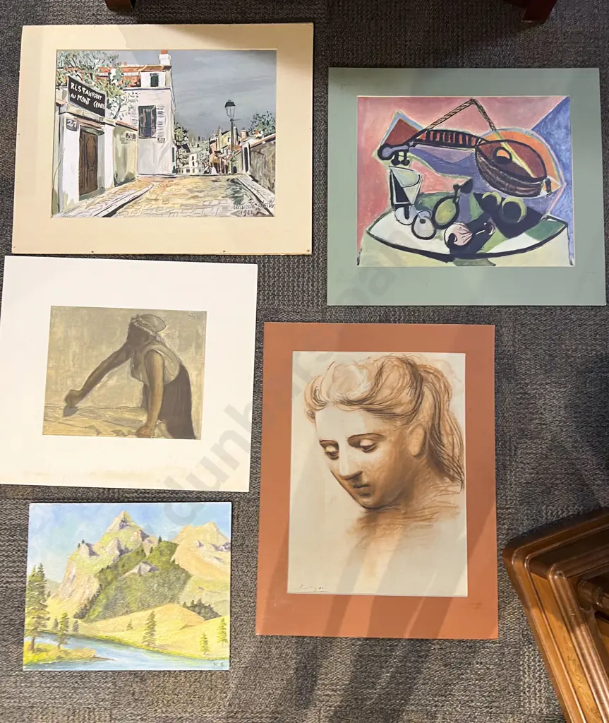 Four Assorted Prints and Original Image 1++