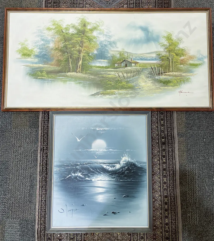 Two Assorted Scenic Oil on Board Works Image 1++