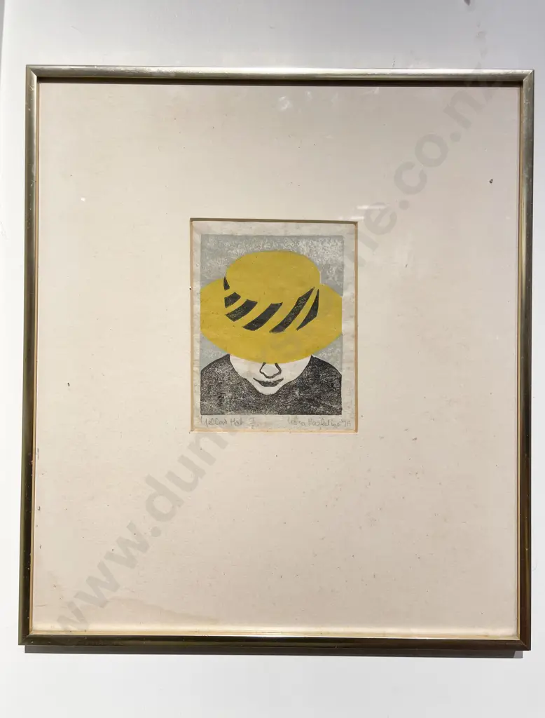 Nora Hazeldine - Yellow Hat - Ltd Ed Print on Ricepaper Image 1++