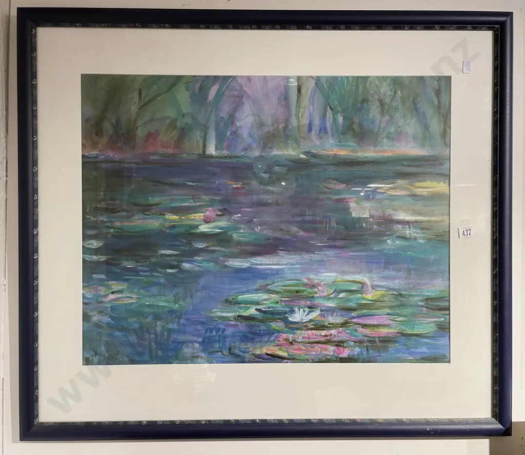 Betty Eaton - Water Lily Study - Mixed Media on Paper Image 1++