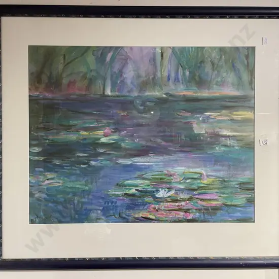 Betty Eaton - Water Lily Study - Mixed Media on Paper