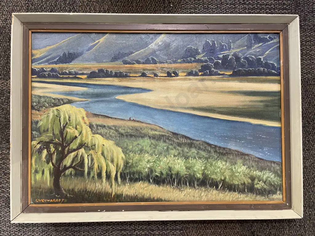 G W Edwards - Lakeside Landscape - Oil on Board Image 1++