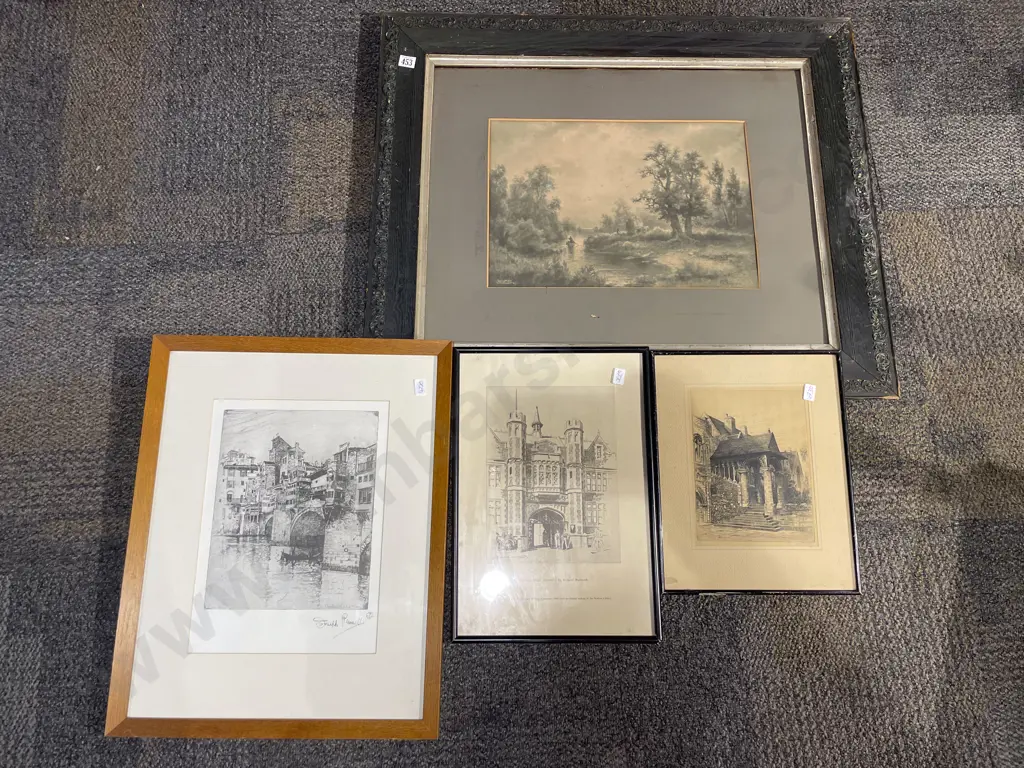 4 Assorted Framed Vintage Prints Image 1++