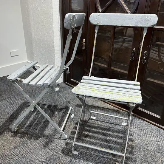 Two Vintage Folding Deck Chairs