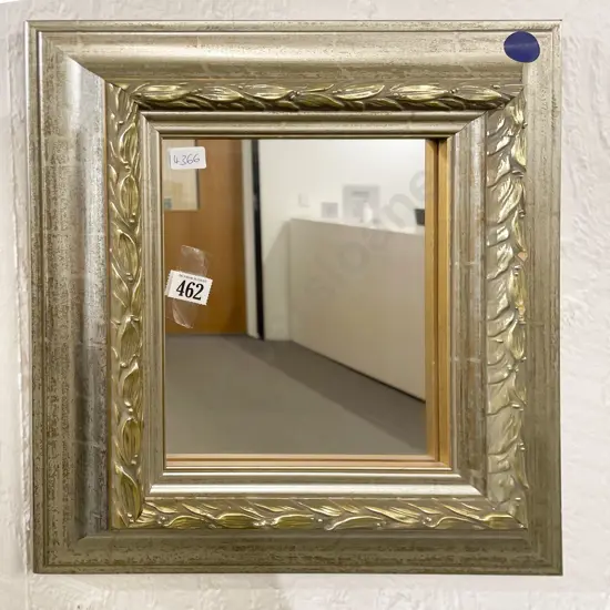 Small Brushed Chrome Framed Wall Mirror