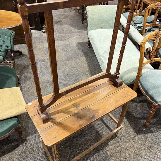 Pine Plank Top Side Table & Fire Screen Frame