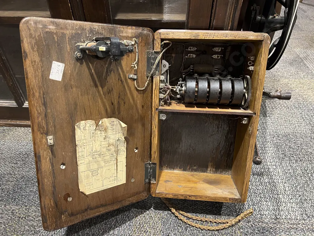 Vintage Oak Wall Phone Image 1++