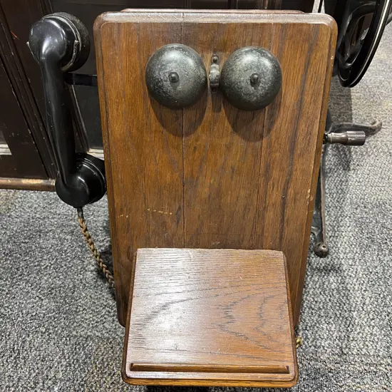 Vintage Oak Wall Phone