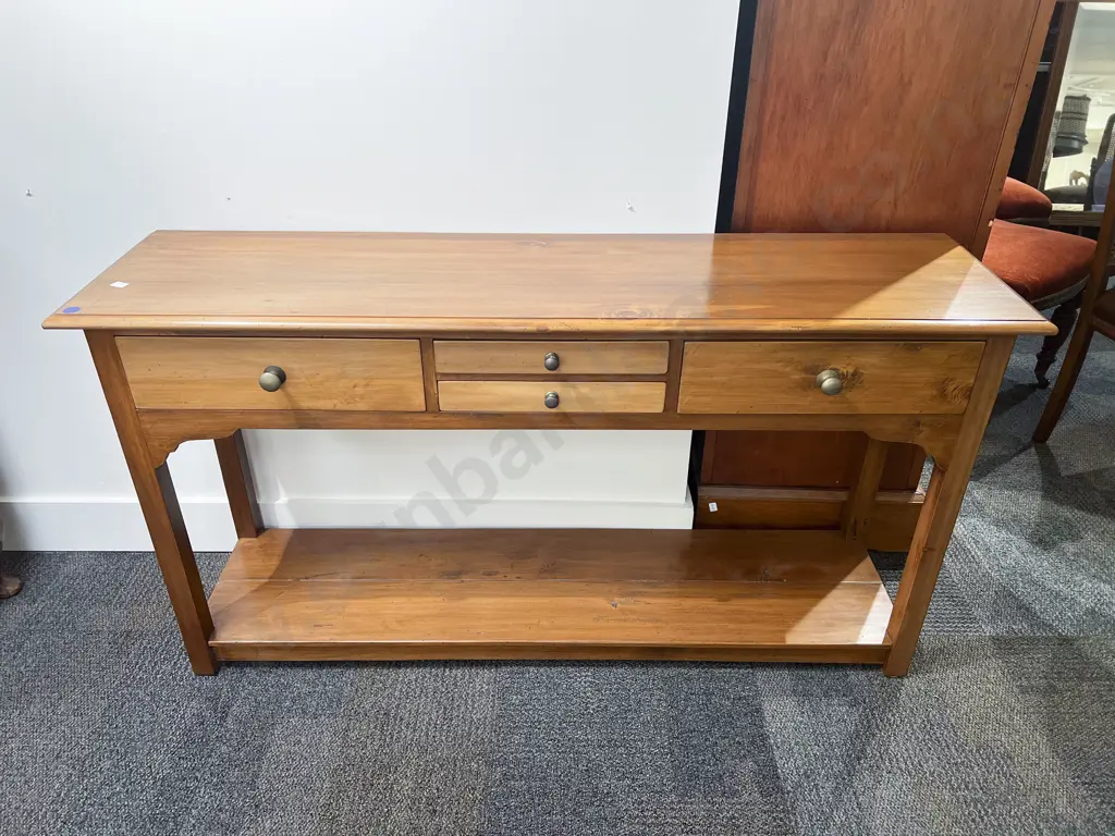 Modern Rimu Four Drawer Hall Table Image 1++