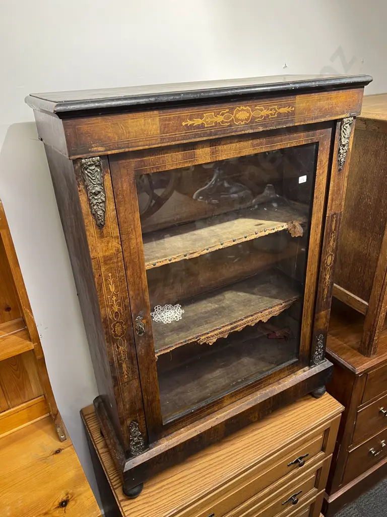 Vict Walnut Marquetry & Gilt Metal Mounted Pier Cabinet Image 1++