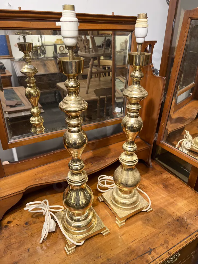 Pair of Brass Lamps Image 1++