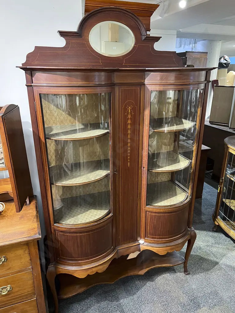 Edwardian Mahogany Sheraton Revival Display Cabinet Image 1++