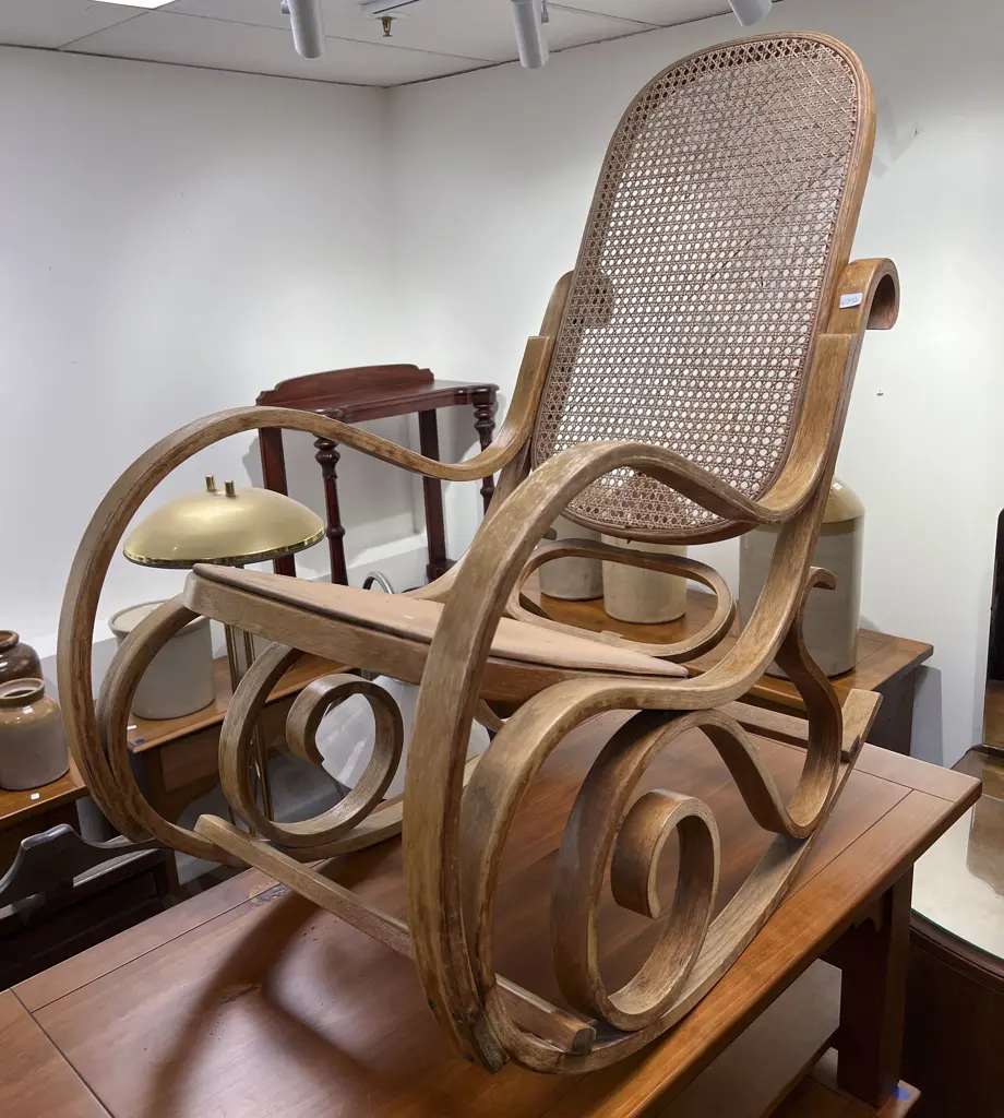 Thonet Cane Back Rocking Chair Image 1++