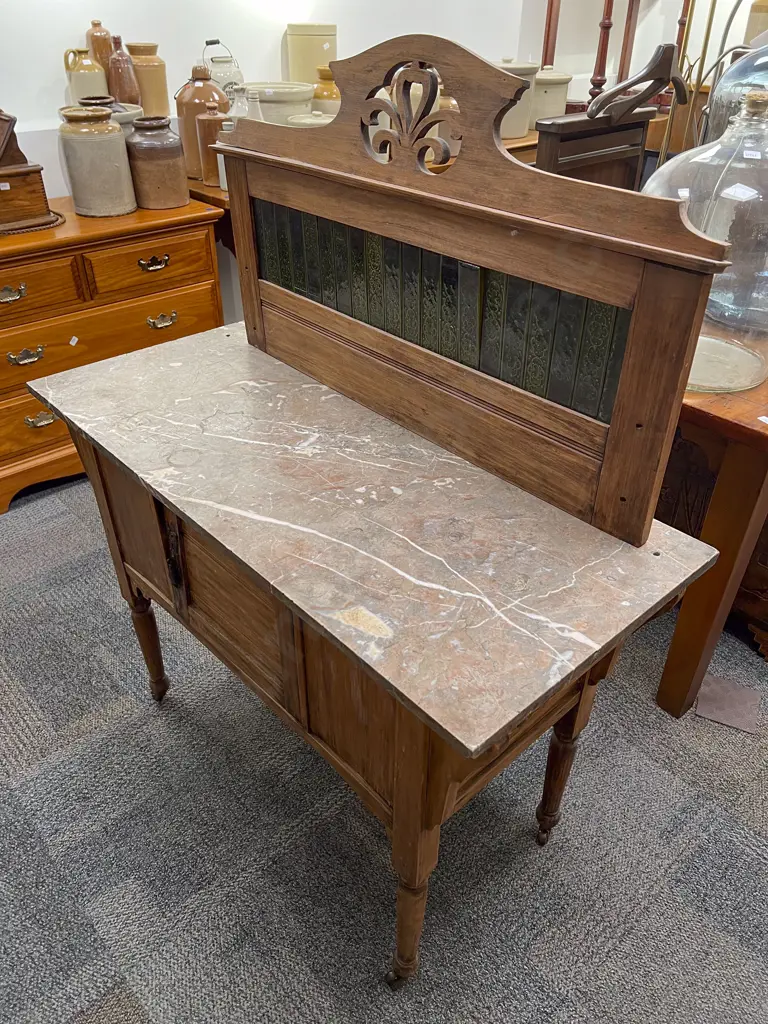 Edwardian Marble Top Washstand Image 1++