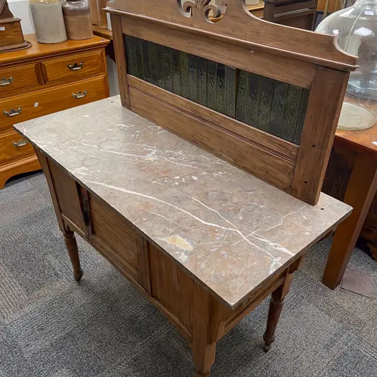 Edwardian Marble Top Washstand