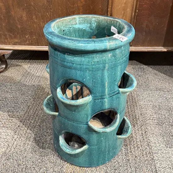 Teal Glazed Terracotta Planter