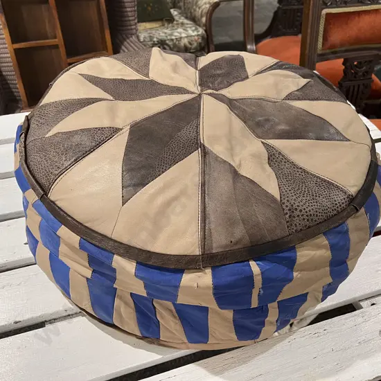 Leather Pouffe