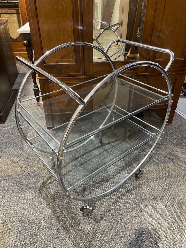 Art Deco Chrome Tea Trolley Image 1++