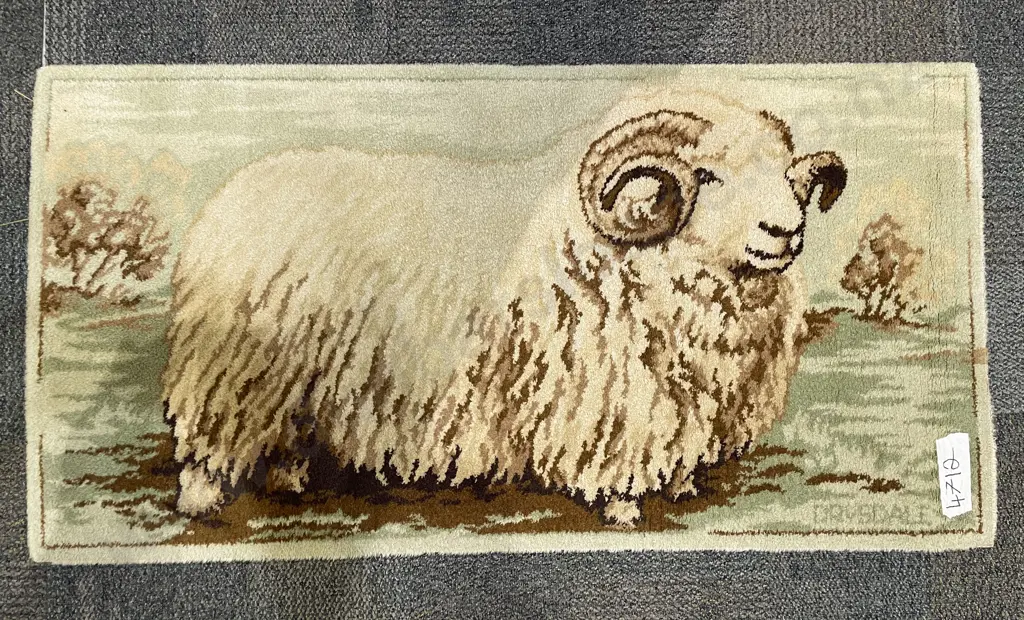 Axminister Pictorial Rug of a Ram Image 1++