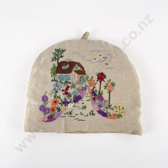 1930's Hand Embroidered Tea Cosy