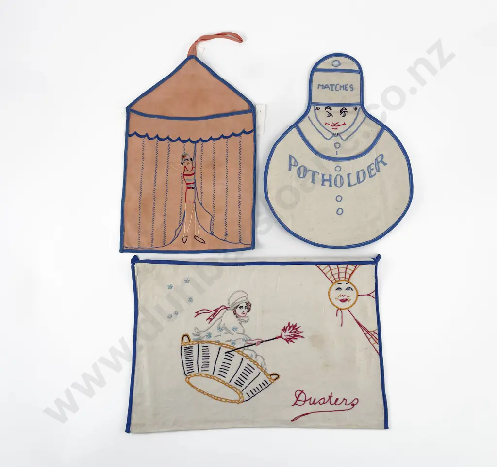 Three Hand Embroidered 1930/40s Holders Image 1++