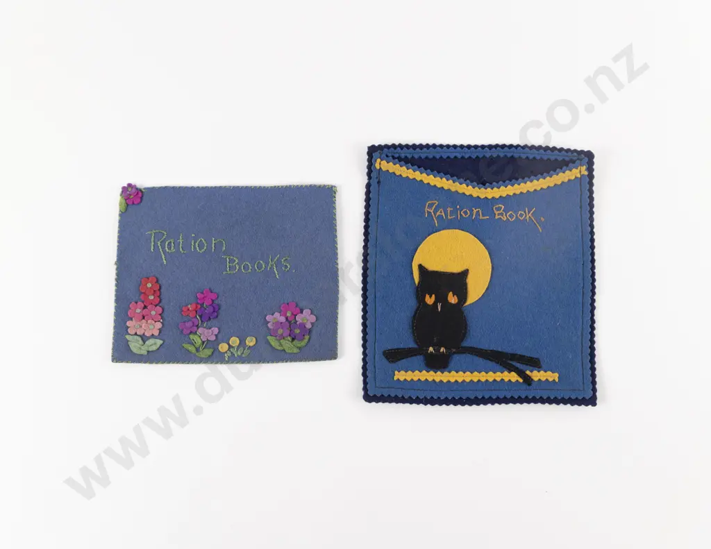 Two 1940s Felt Ration Book Covers Image 1++