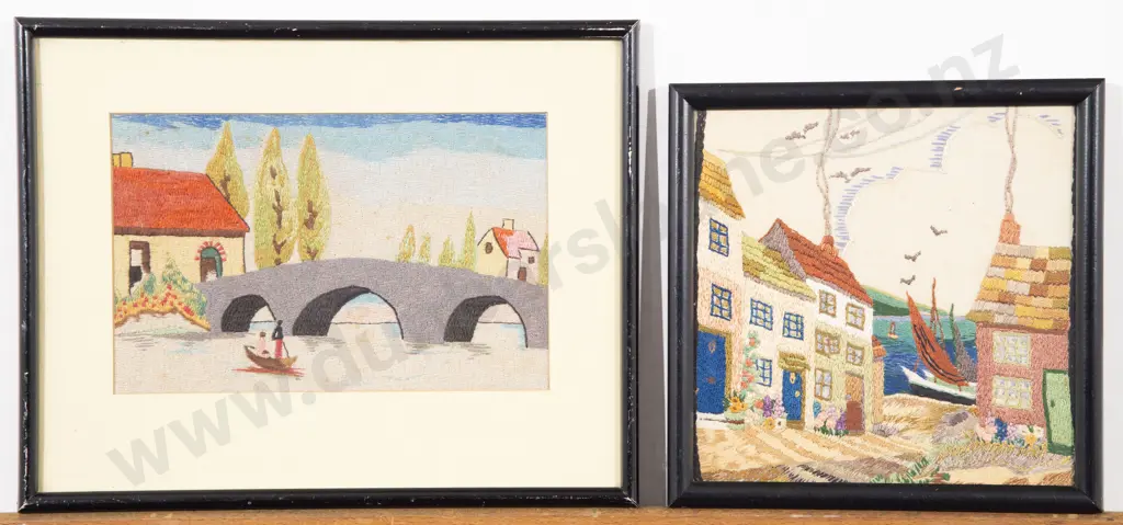 Two Framed Hand Embroidered Pictures Image 1++