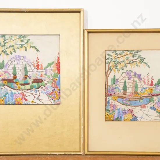 Two Late C1930s Framed Embroidered Pictures