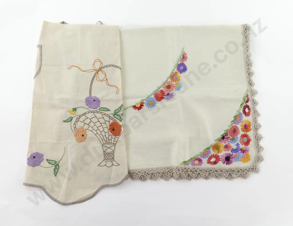 C1950's Teacloth & C 1930's Apron Image 1++