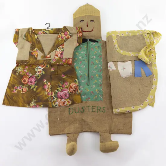 C1940's Laundry Apron Laundry Bag & Peg Bag