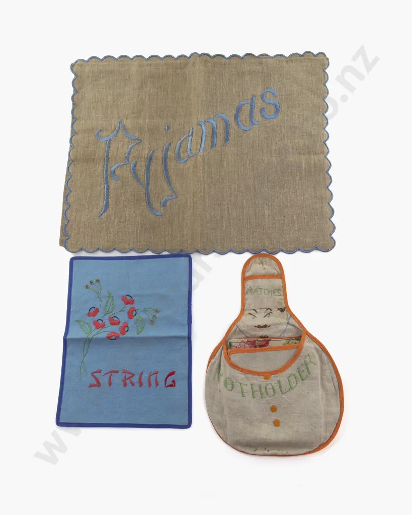 Three Hand Embroidered 1930/40s Holders Image 1++