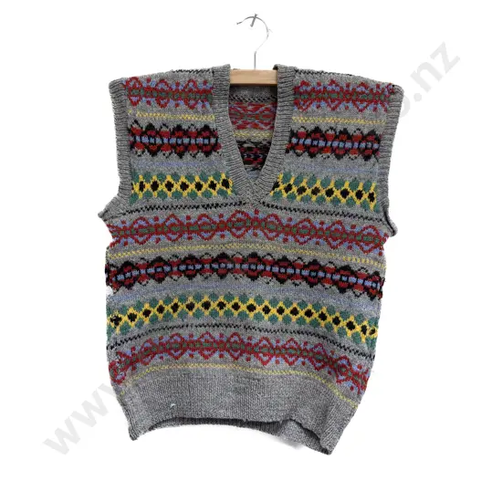 C1940s Hand Knitted Fair Isle Vest