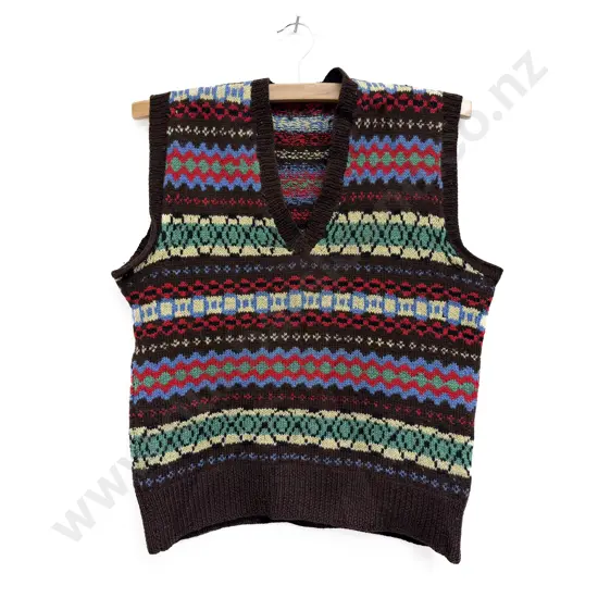 C1940s Hand Knitted Fair Isle Vest