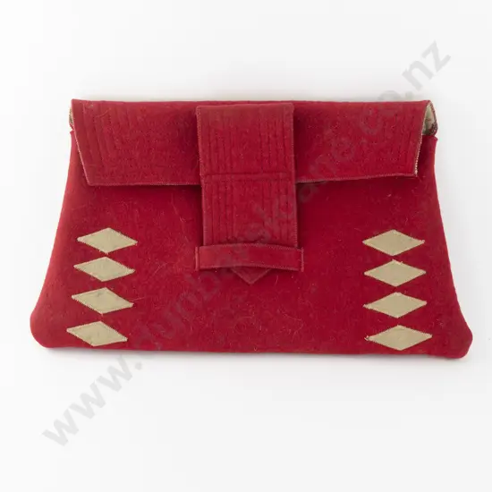 1930's Felt Clutch Bag & Gloves