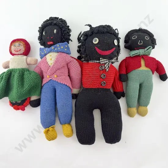 Four Vintage Knitted Toys