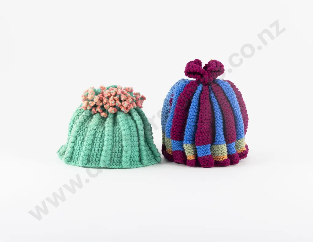 C1950's Crocheted Tea Cosy & Knitted Tea Cosy Image 1++